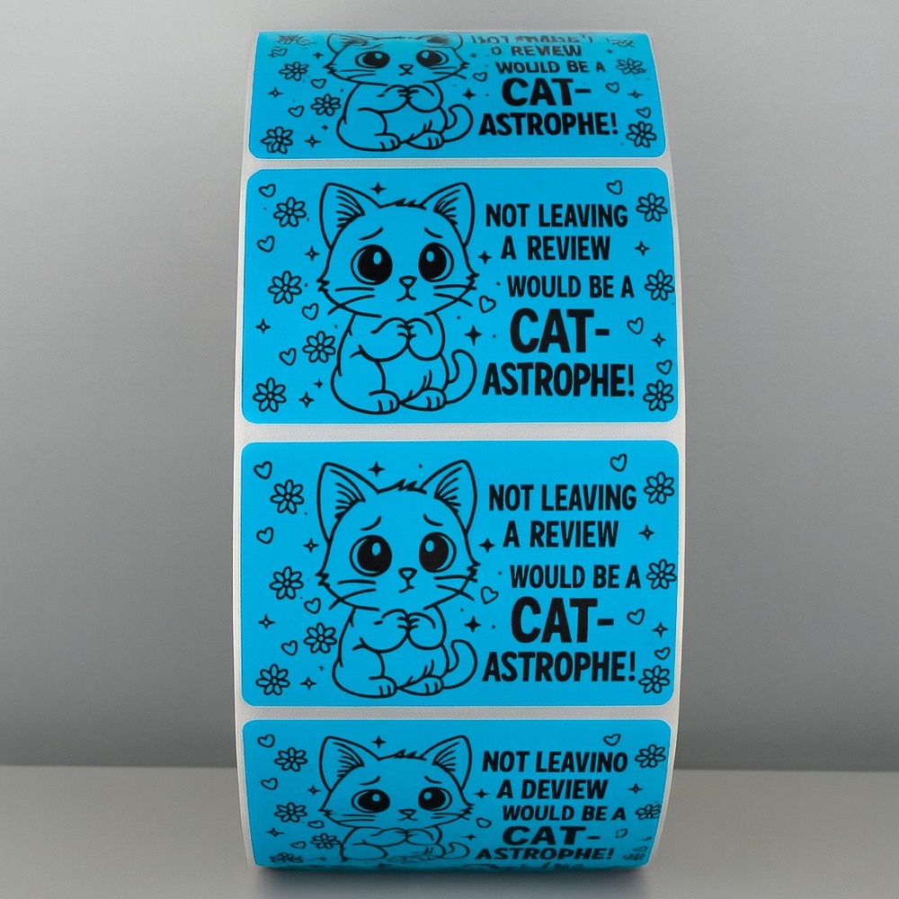 Cat Review Stickers – Cute Not Leaving a Review Would Be a Catastrophe Labels - Picture 5 of 11